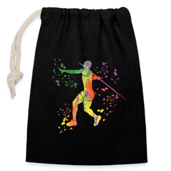 Javelin Throw Colorsplash Javelin Throw - Closable cotton gift bag (14x20cm) - black - Front