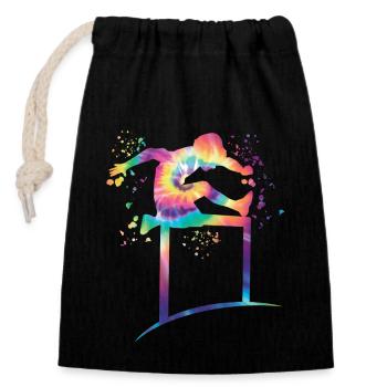 Hurdle Run Obstacle Course Kids Hurdle Run - Closable cotton gift bag (14x20cm) - black - Front