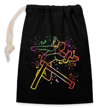 Course de haies Course d’obstacles Courses de haies pour enfants - Sac cadeau en coton avec cordon (14 x 20 cm) - noir - Devant