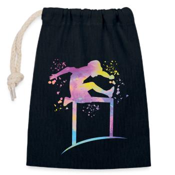 Hurdle Run Obstacle Course Kids Hurdle Run - Closable cotton gift bag (14x20cm) - navy - Front
