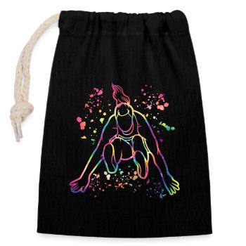 Sauts en longueur Saut en longueur Enfants Saut en longueur - Sac cadeau en coton avec cordon (14 x 20 cm) - noir - Devant