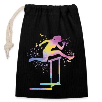 Hurdle Run Obstacle Course Kids Hurdle Run - Closable cotton gift bag (14x20cm) - black - Front