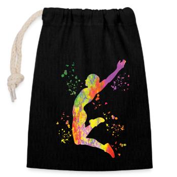 Sauts en longueur Saut en longueur Enfants Saut en longueur - Sac cadeau en coton avec cordon (14 x 20 cm) - noir - Devant