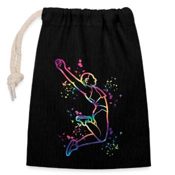 Sauts en longueur Saut en longueur Enfants Saut en longueur - Sac cadeau en coton avec cordon (14 x 20 cm) - noir - Devant