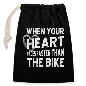 Le pilote de motocross hors route HEart fait la course plus rapide en MX Motocross - Sac cadeau en coton avec cordon (14 x 20 cm) - noir - Devant