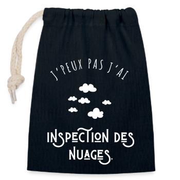 I can't I inspect the clouds - humor - Closable cotton gift bag (14x20cm) - navy - Front