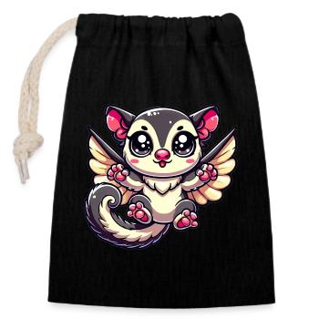 Sugar Glider - Closable cotton gift bag (14x20cm) - black - Front