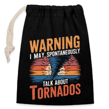Pour les chasseurs de tornades et les passionnés de météo - Sac cadeau en coton avec cordon (14 x 20 cm) - noir - Devant
