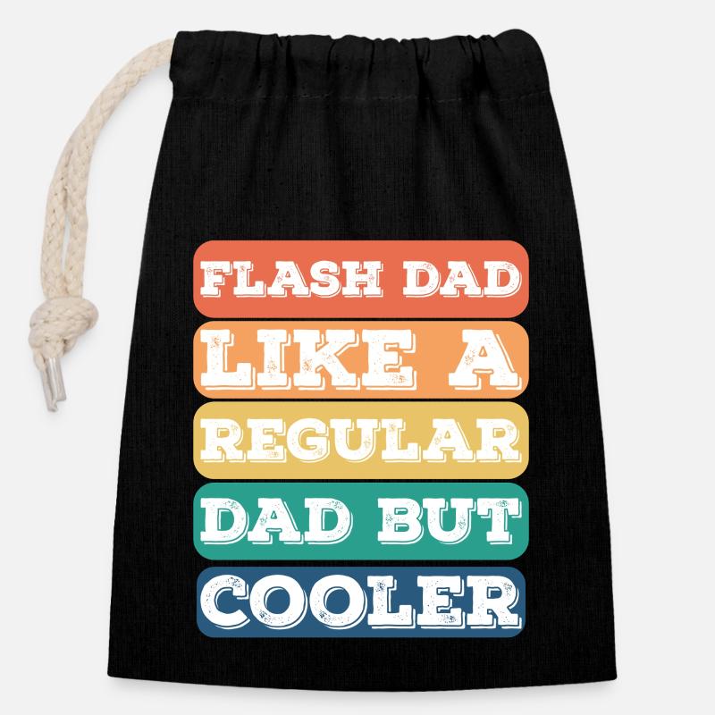 Bloc Flash Papa Boulderer - Sac cadeau en coton avec cordon (14 x 20 cm) - noir