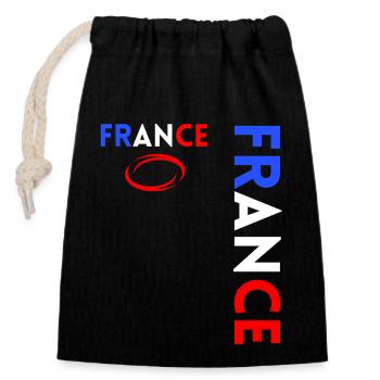 Rugby Joueur Fan Rugby Supporter la Rugby France - Sac cadeau en coton avec cordon (14 x 20 cm) - noir - Devant