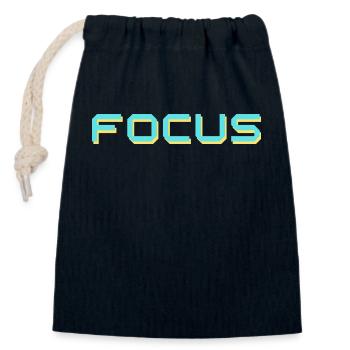 Focus - Closable cotton gift bag (14x20cm) - navy - Front
