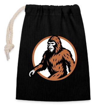 Bigfoot mysterious cryptid creature art - Closable cotton gift bag (14x20cm) - black - Front