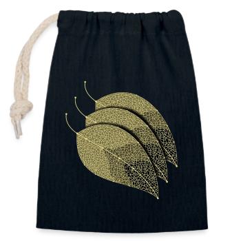 Leaves Decorative - Closable cotton gift bag (14x20cm) - navy - Front