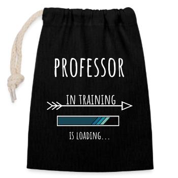 Professor Geschenk Beruf Ausbildung Professor - Verschließbarer Geschenkbeutel aus Baumwolle (14x20cm) - Schwarz - Vorne
