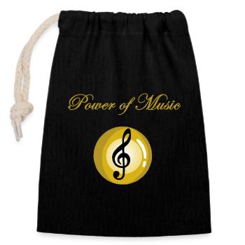Le pouvoir de la musique - Sac cadeau en coton avec cordon (14 x 20 cm) - noir - Devant