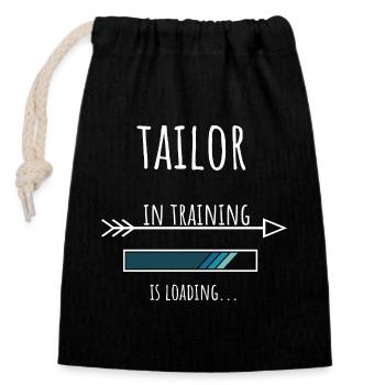 Tailleur Cadeau Profession Formation Tailleur - Sac cadeau en coton avec cordon (14 x 20 cm) - noir - Devant