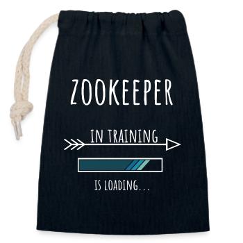 Gardien de zoo Cadeau Profession Formation Gardien de zoo - Sac cadeau en coton avec cordon (14 x 20 cm) - bleu marine - Devant