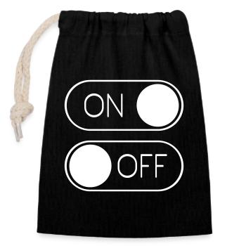 Toggle Graphic On Off Switch - Closable cotton gift bag (14x20cm) - black - Front