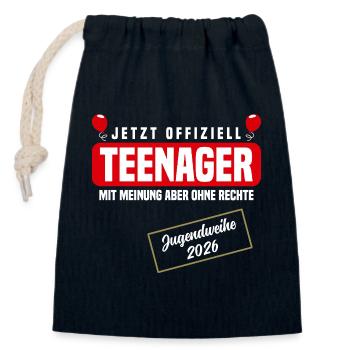 Consécration des jeunes 2026 - Sac cadeau en coton avec cordon (14 x 20 cm) - bleu marine - Devant