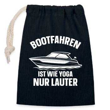 Boating Is Like Yoga - Only Louder - Closable cotton gift bag (14x20cm) - navy - Front