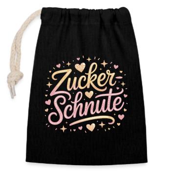 Museau sucré Dent sucrée Chocolat Sucre Museau - Sac cadeau en coton avec cordon (14 x 20 cm) - noir - Devant