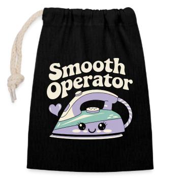 Kawaii Household Iron - Closable cotton gift bag (14x20cm) - black - Front
