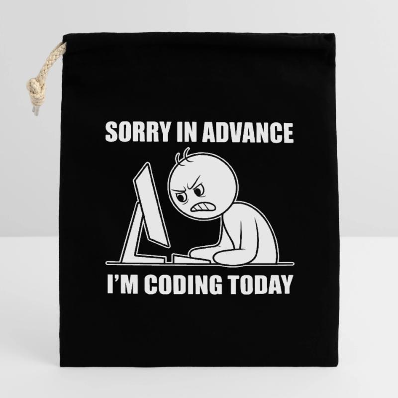 Proud software developer for programming students Closable cotton gift bag (14x20cm)