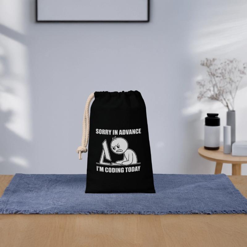Proud software developer for programming students Closable cotton gift bag (14x20cm)