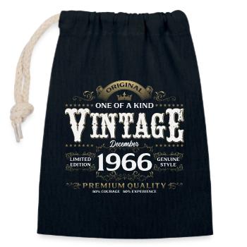 59e anniversaire Millésime décembre 1966 - Sac cadeau en coton avec cordon (14 x 20 cm) - bleu marine - Devant