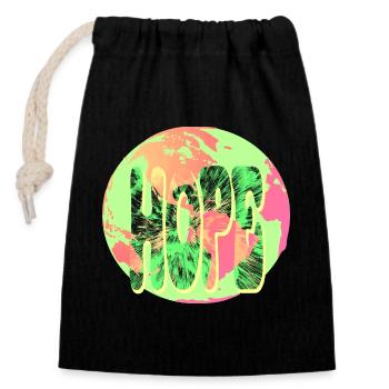 Hope Neon Tie-Dye Circular - Verschließbarer Geschenkbeutel aus Baumwolle (14x20cm) - Schwarz - Vorne