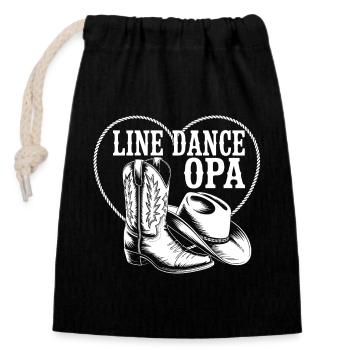 Line Dance Opa Herz Boot - Verschließbarer Geschenkbeutel aus Baumwolle (14x20cm) - Schwarz - Vorne