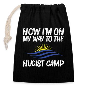Naturist Freedom Lover Nudist Camp Nudism Lover - Verschließbarer Geschenkbeutel aus Baumwolle (14x20cm) - Schwarz - Vorne