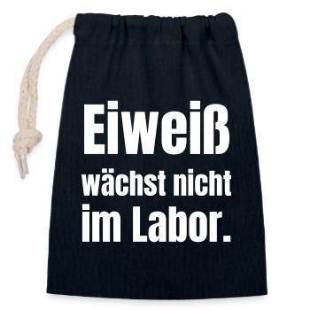 Eiweiß wächst nicht im Labor - Verschließbarer Geschenkbeutel aus Baumwolle (14x20cm) - Navy - Vorne
