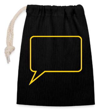 Personnalisez votre propre bande dessinée en bulles de dialogue - Sac cadeau en coton avec cordon (14 x 20 cm) - noir - Devant