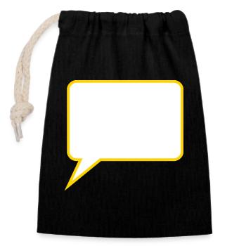Personnalisez votre propre bande dessinée en bulles de dialogue - Sac cadeau en coton avec cordon (14 x 20 cm) - noir - Devant