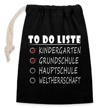 Lehrer Hauptschule Abschiedsgeschenk Abschied - Verschließbarer Geschenkbeutel aus Baumwolle (14x20cm) - Schwarz - Vorne
