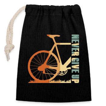 Fahrrad-Silhouette Gradient-Design - Verschließbarer Geschenkbeutel aus Baumwolle (14x20cm) - Schwarz - Vorne
