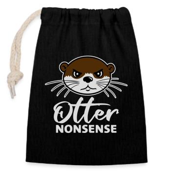 Otter Nonsense Lustig Wortspiel Otter Liebe Spruch - Verschließbarer Geschenkbeutel aus Baumwolle (14x20cm) - Schwarz - Vorne