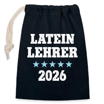 Latin Teacher 2026 Occupation Study Latin Teacher Training - Closable cotton gift bag (14x20cm) - navy - Front