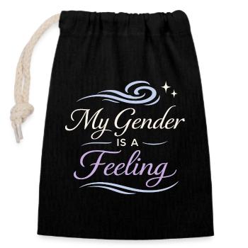 Trans queer réaffirme l’amour de l’identité réconfortante - Sac cadeau en coton avec cordon (14 x 20 cm) - noir - Devant