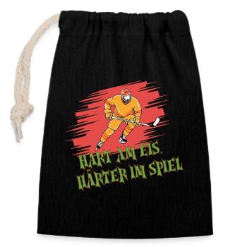 Eishockey Spruch – T-Shirt für Fans - Closable cotton gift bag (14x20cm) - black - Front