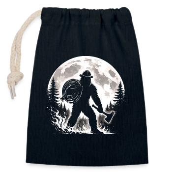 Pompier Bigfoot - Sac cadeau en coton avec cordon (14 x 20 cm) - bleu marine - Devant