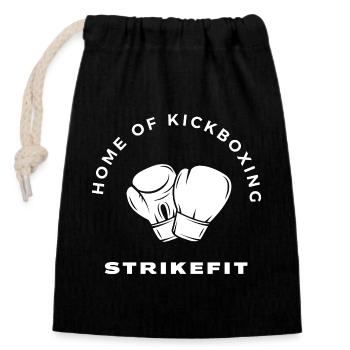 Home of Kickboxing - Verschließbarer Geschenkbeutel aus Baumwolle (14x20cm) - Schwarz - Vorne