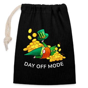 Tag freier Modus Leprechaun - Verschließbarer Geschenkbeutel aus Baumwolle (14x20cm) - Schwarz - Vorne