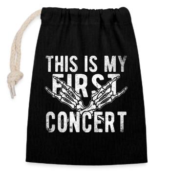 C’est mon premier concerto de concert rock Primo Drôle - Sac cadeau en coton avec cordon (14 x 20 cm) - noir - Devant