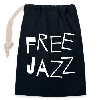 Free Jazz Bold Typography Tee - Sac cadeau en coton avec cordon (14 x 20 cm) - bleu marine - Devant