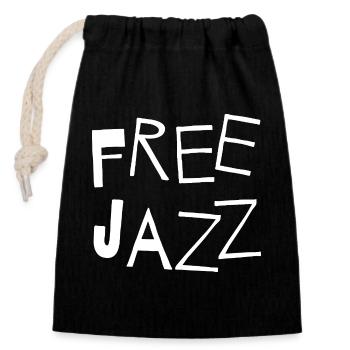 Free Jazz Bold Typography Tee - Sac cadeau en coton avec cordon (14 x 20 cm) - noir - Devant