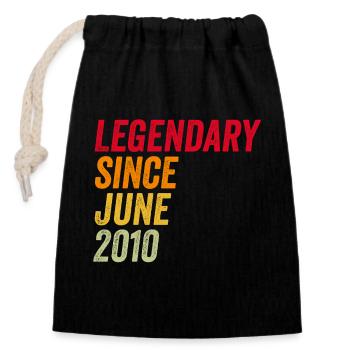 16th birthday 16 years June 2010 - Closable cotton gift bag (14x20cm) - black - Front