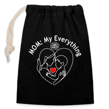 Mon Tout : L’amour de maman - Sac cadeau en coton avec cordon (14 x 20 cm) - noir - Devant