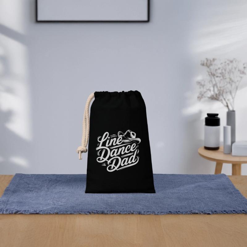Line Dance Dad - Script Logo Verschließbarer Geschenkbeutel aus Baumwolle (14x20cm)